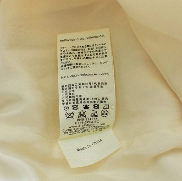 3.1 Phillip Lim Wide Leg Pants High Waisted Ivory Silk Lined Size 2 - Picture 10 of 11